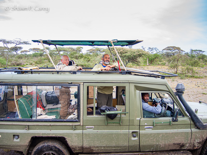 Scott and Karl with Driver/Guide Abou, Ndutu area, Tanzania